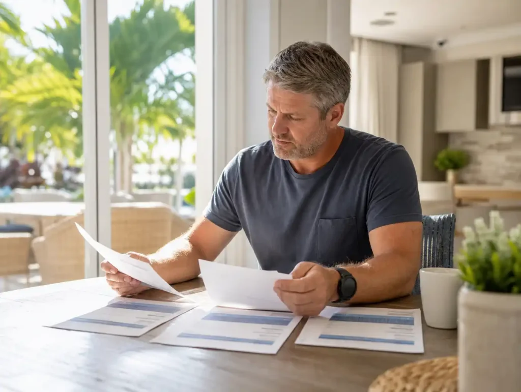 Florida homeowner comparing HVAC replacement quotes